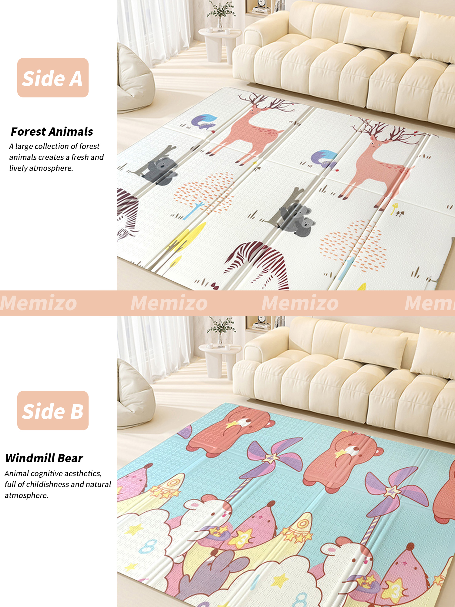 Помываемый ребенок играет на коврик.