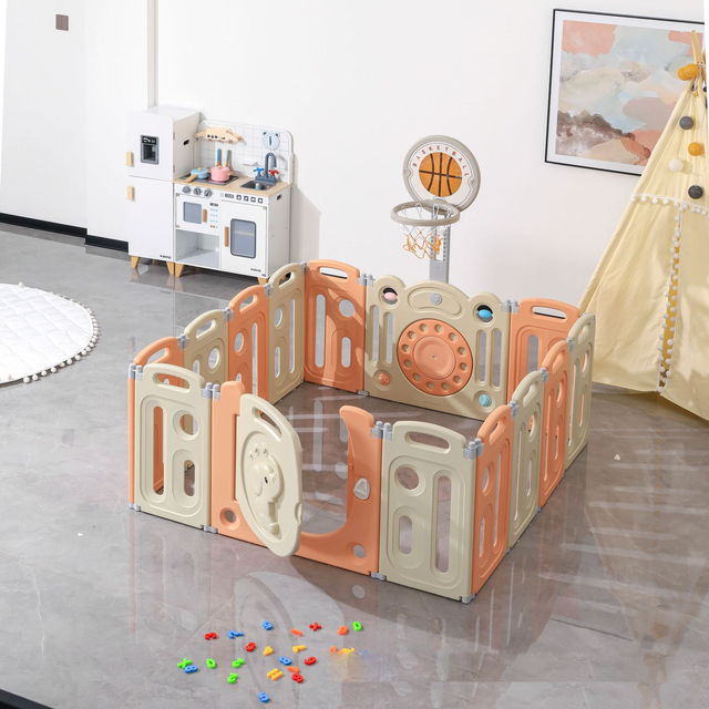 Memizo Высококачественный красочный забор HDPE Пластиковый складной слон Baby Playpen