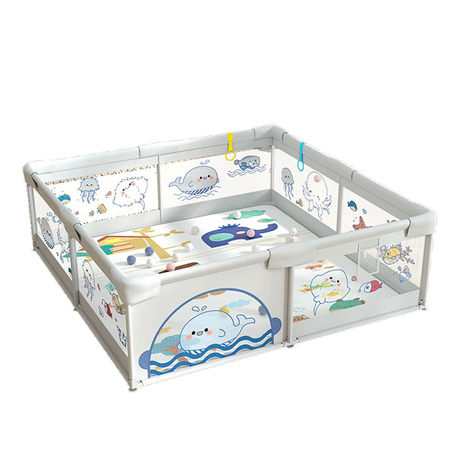 Memizo bebes indoor -grayground Watergrabing Praying Whale Soft Baby Playpen Playpen