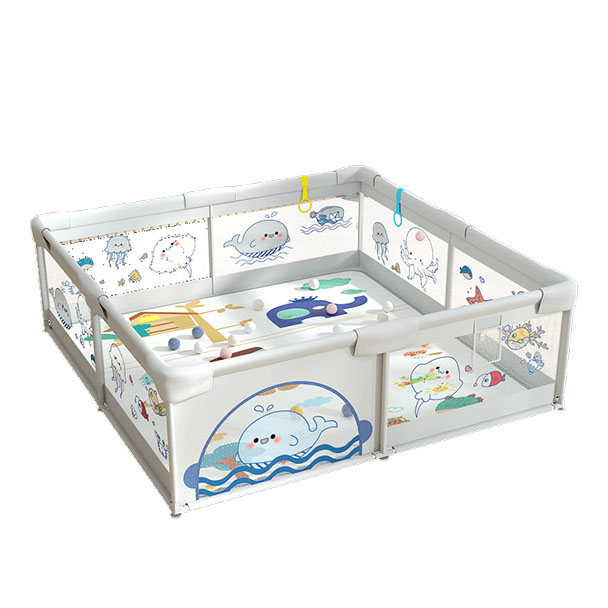 Memizo bebes indoor -grayground Watergrabing Praying Whale Soft Baby Playpen Playpen
