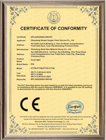 Сертификаты CE для детских плитов