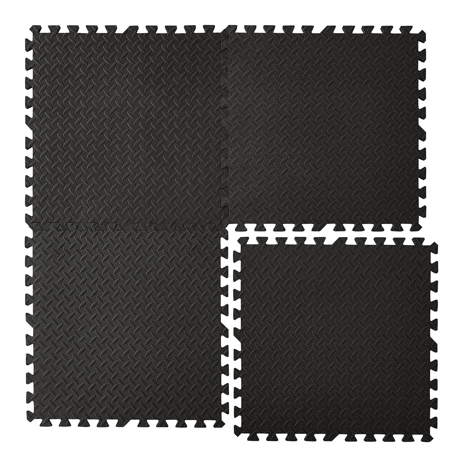 Коврики-пазлы из пенопласта Memizo EVA, набор из 6 черных напольных ковриков, 120 см x 180 см